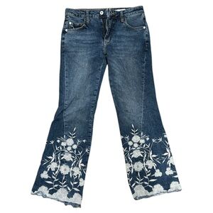 Pilcro and the Letterpress Blue Floral Embroidered Jeans